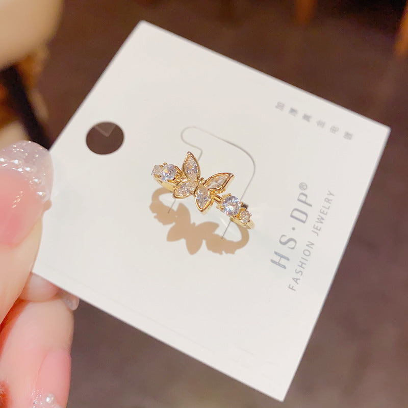 Fashion Jewelry New Style Gold Plated Beautiful Sweet Diamond Inlaid